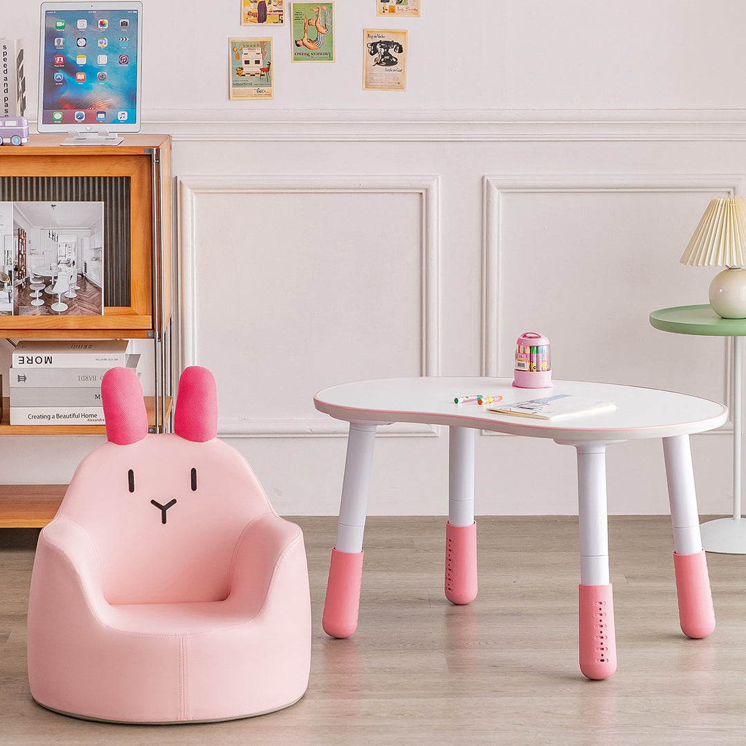 Moderner Art-Deco-Holz-Kunstleder-Tierförmiger Kinderstuhl mit Rückenlehne &amp; Armlehne für Schlafzimmer &amp; Wohnzimmer 