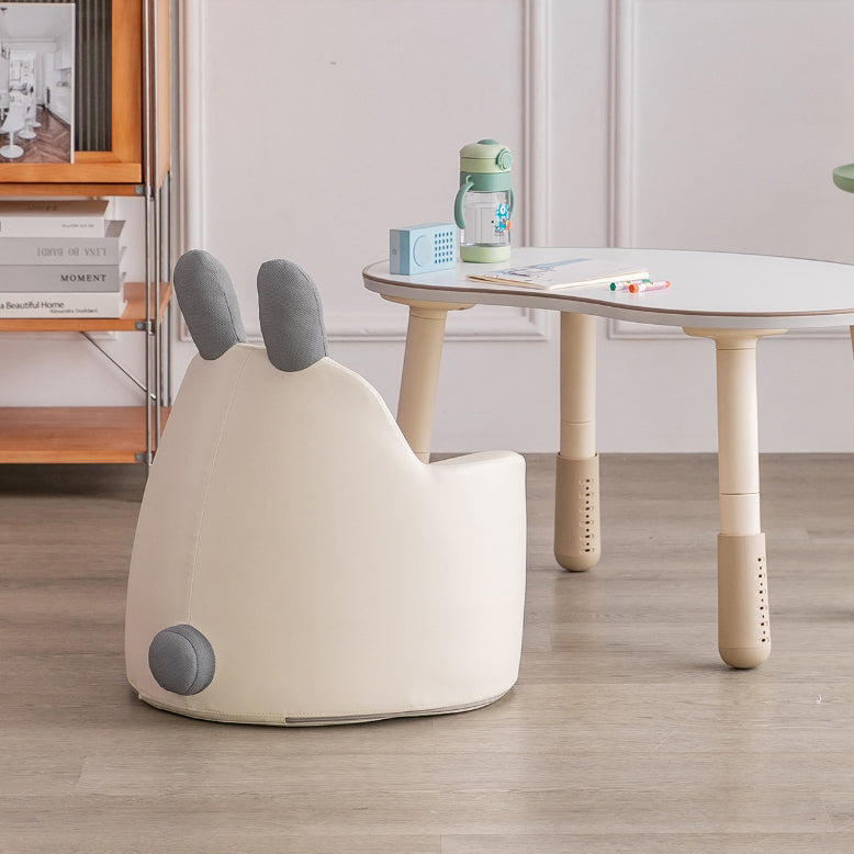 モダンアールデコウッドレザー動物型キッズチェア、背もたれとアームレスト付き、寝室とリビングルーム用 