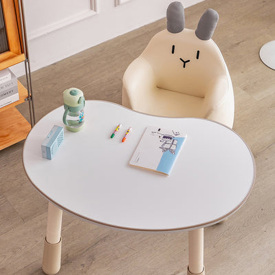 モダンアールデコウッドレザー動物型キッズチェア、背もたれとアームレスト付き、寝室とリビングルーム用 