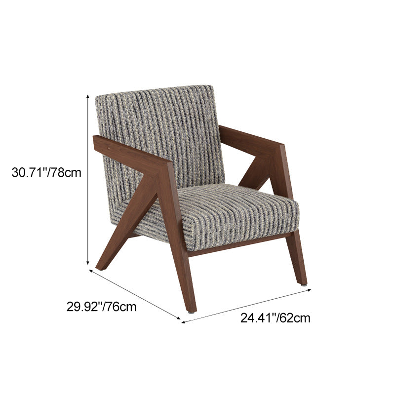 Silla de acento cuadrada de madera de caucho china tradicional con tela de lino y terciopelo con respaldo y reposabrazos para sala de estar 