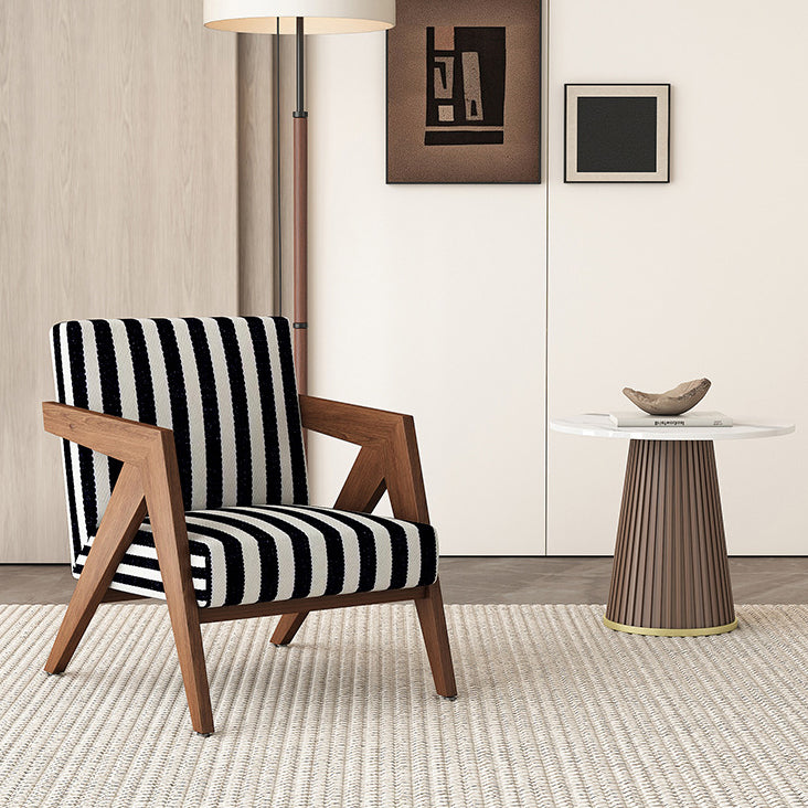 Silla de acento cuadrada de madera de caucho china tradicional con tela de lino y terciopelo con respaldo y reposabrazos para sala de estar 