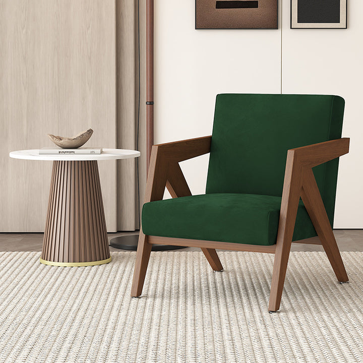 Silla de acento cuadrada de madera de caucho china tradicional con tela de lino y terciopelo con respaldo y reposabrazos para sala de estar 