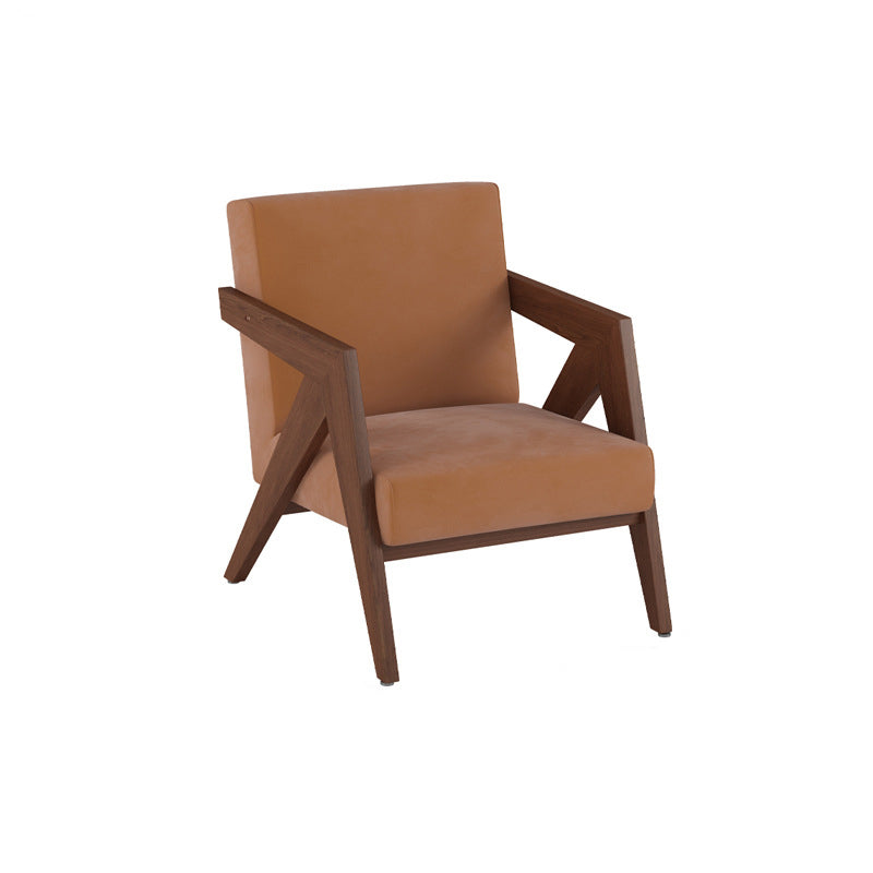 Silla de acento cuadrada de madera de caucho china tradicional con tela de lino y terciopelo con respaldo y reposabrazos para sala de estar 