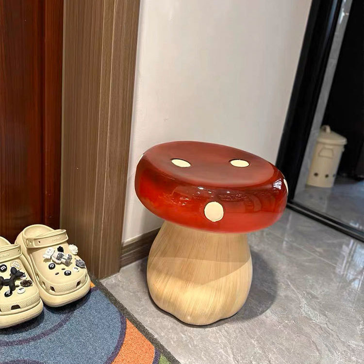 Tabouret bas en forme de champignon en fibre de verre et plastique Art Déco moderne pour chambre et salon 