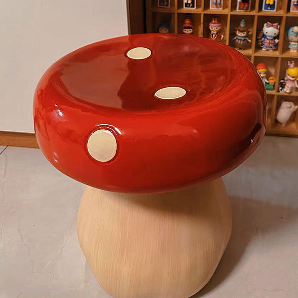 Tabouret bas en forme de champignon en fibre de verre et plastique Art Déco moderne pour chambre et salon 