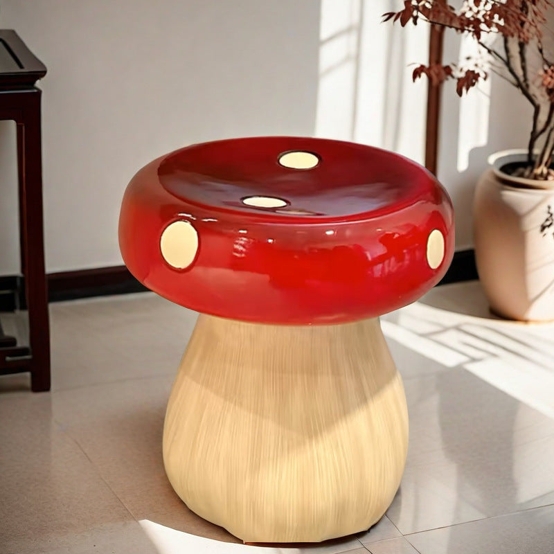 Tabouret bas en forme de champignon en fibre de verre et plastique Art Déco moderne pour chambre et salon 