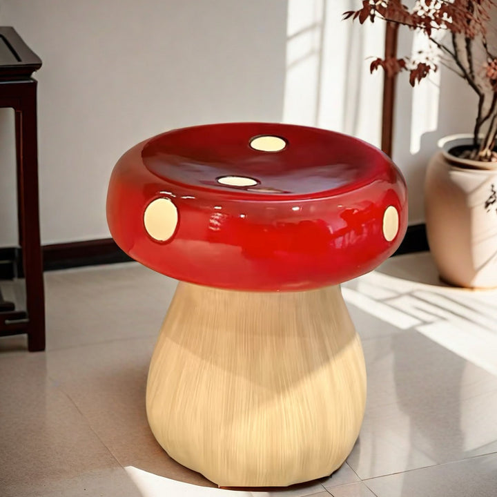 Tabouret bas en forme de champignon en fibre de verre et plastique Art Déco moderne pour chambre et salon 