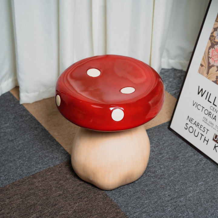 Tabouret bas en forme de champignon en fibre de verre et plastique Art Déco moderne pour chambre et salon 