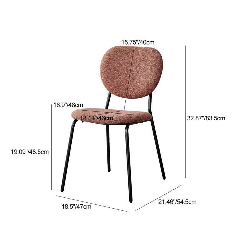 Silla de comedor redonda de hierro de terciopelo escandinavo contemporáneo con respaldo para sala de estar 