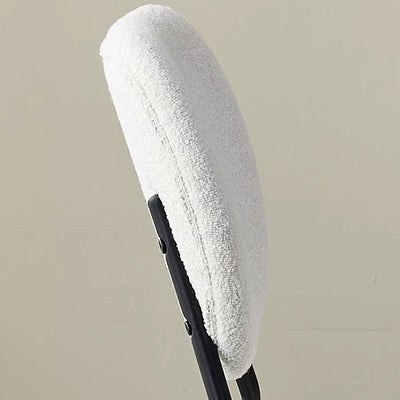 Silla de comedor redonda de hierro de terciopelo escandinavo contemporáneo con respaldo para sala de estar 