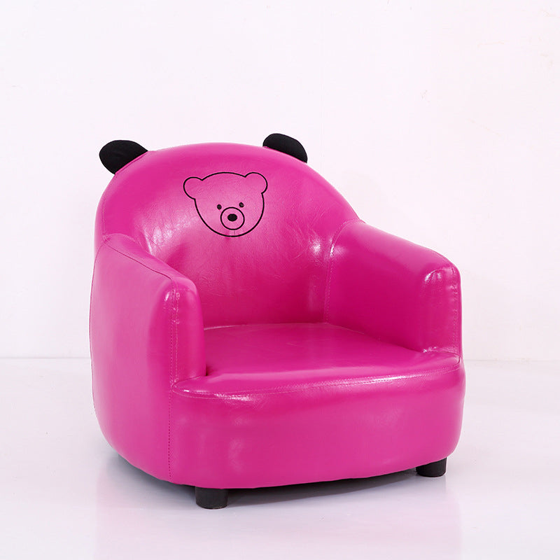 Moderner Art-Deco-Stuhl für Kinder aus ölgewachstem Leder und massivem Holz in Tierform mit Rückenlehne und Armlehnen für Schlafzimmer und Wohnzimmer 