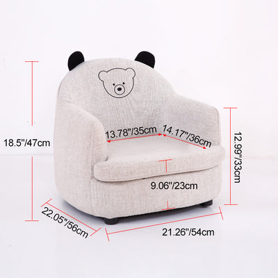 Moderner Art-Deco-Stuhl für Kinder aus ölgewachstem Leder und massivem Holz in Tierform mit Rückenlehne und Armlehnen für Schlafzimmer und Wohnzimmer 