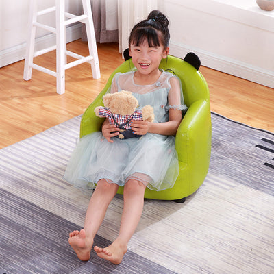 Moderner Art-Deco-Stuhl für Kinder aus ölgewachstem Leder und massivem Holz in Tierform mit Rückenlehne und Armlehnen für Schlafzimmer und Wohnzimmer 