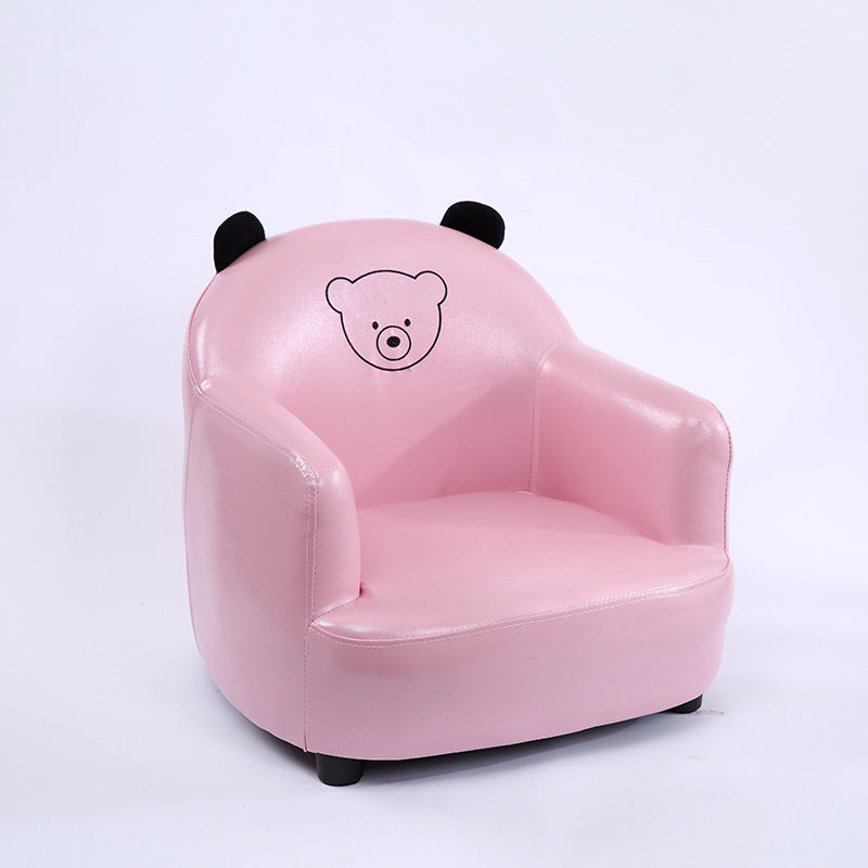 Moderner Art-Deco-Stuhl für Kinder aus ölgewachstem Leder und massivem Holz in Tierform mit Rückenlehne und Armlehnen für Schlafzimmer und Wohnzimmer 