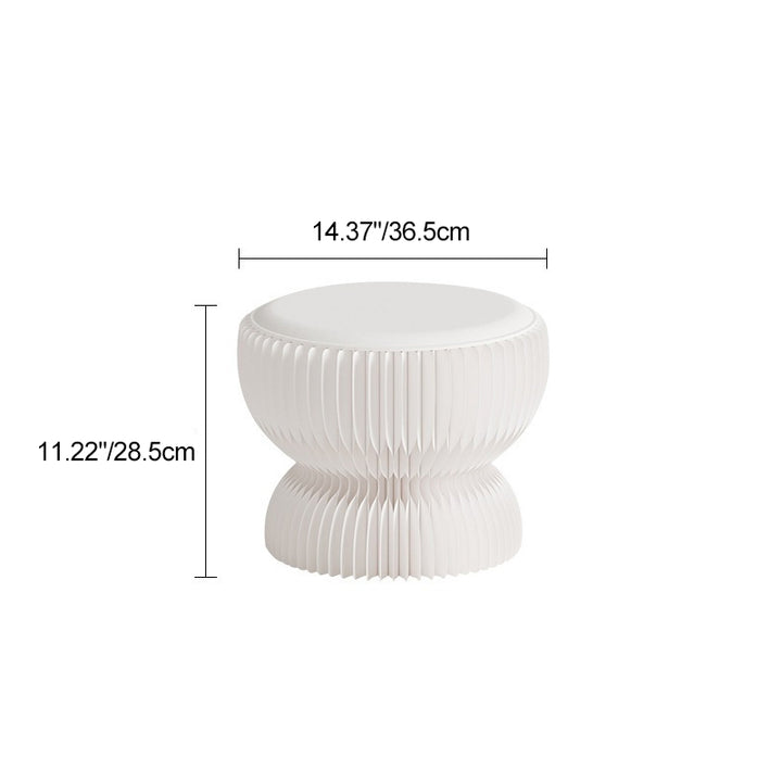 Contemporary Creative PU Leather Kraft Paper Round Cylinder Foldable Low Stool For Bedroom &amp; Living Room