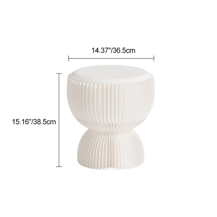 Contemporary Creative PU Leather Kraft Paper Round Cylinder Foldable Low Stool For Bedroom &amp; Living Room