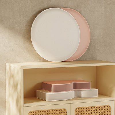 Zeitgenössischer kreativer PU-Leder-Kraftpapier-Rundzylinder-Faltbarer niedriger Hocker für Schlafzimmer & Wohnzimmer 