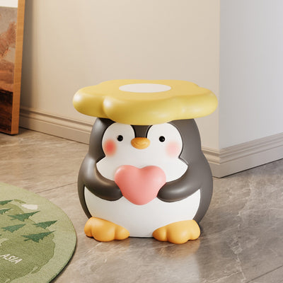 モダンアールデコ樹脂製ペンギン型フラワーロースツール、リビングルーム用 