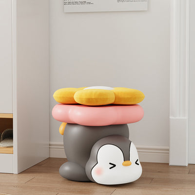 モダンアールデコ樹脂製ペンギン型フラワーロースツール、リビングルーム用 