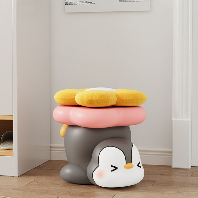 モダンアールデコ樹脂製ペンギン型フラワーロースツール、リビングルーム用 