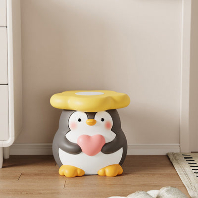 モダンアールデコ樹脂製ペンギン型フラワーロースツール、リビングルーム用 