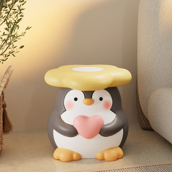 モダンアールデコ樹脂製ペンギン型フラワーロースツール、リビングルーム用 