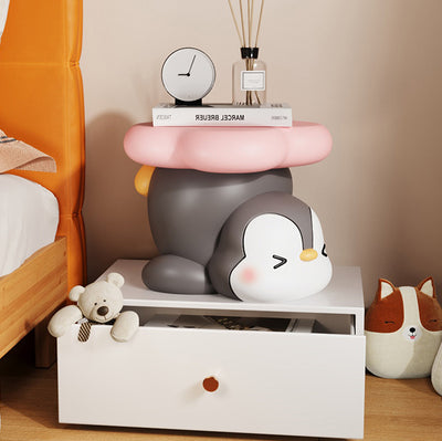 モダンアールデコ樹脂製ペンギン型フラワーロースツール、リビングルーム用 
