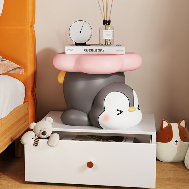 モダンアールデコ樹脂製ペンギン型フラワーロースツール、リビングルーム用 