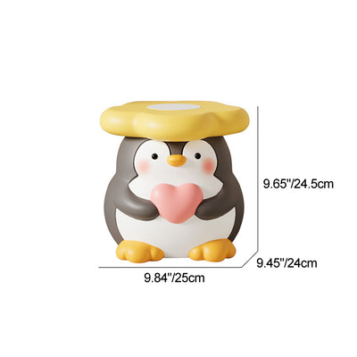 モダンアールデコ樹脂製ペンギン型フラワーロースツール、リビングルーム用 