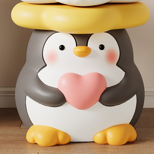 Tabouret bas en forme de pingouin en résine Art Déco moderne pour salon 