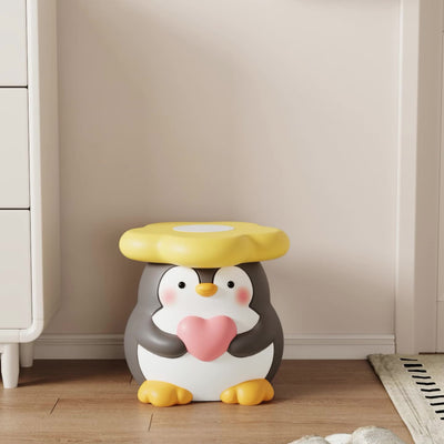 モダンアールデコ樹脂製ペンギン型フラワーロースツール、リビングルーム用 