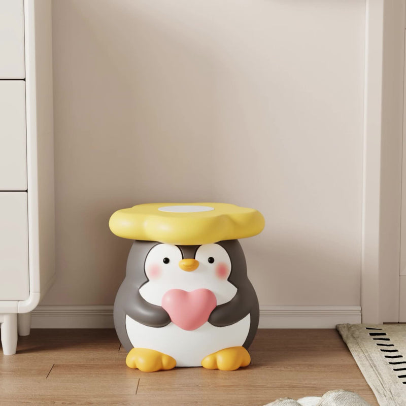 モダンアールデコ樹脂製ペンギン型フラワーロースツール、リビングルーム用 