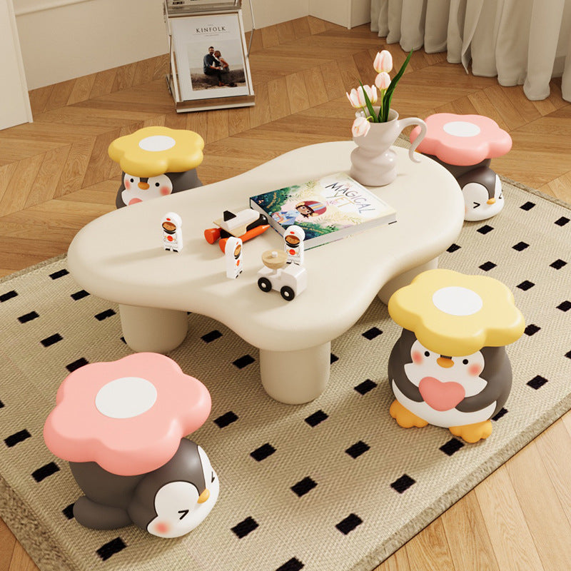 モダンアールデコ樹脂製ペンギン型フラワーロースツール、リビングルーム用 