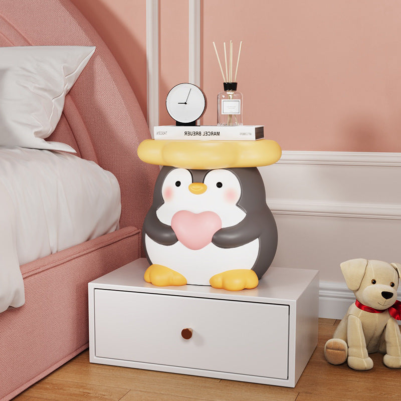 モダンアールデコ樹脂製ペンギン型フラワーロースツール、リビングルーム用 