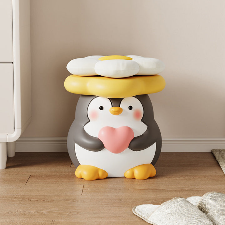 Tabouret bas en forme de pingouin en résine Art Déco moderne pour salon 