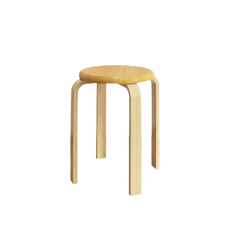 Modern Minimalist Medium-Density Fiberboard Solid Wood Round Curved Chair For Living Room