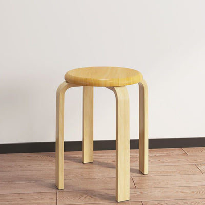 Modern Minimalist Medium-Density Fiberboard Solid Wood Round Curved Chair For Living Room