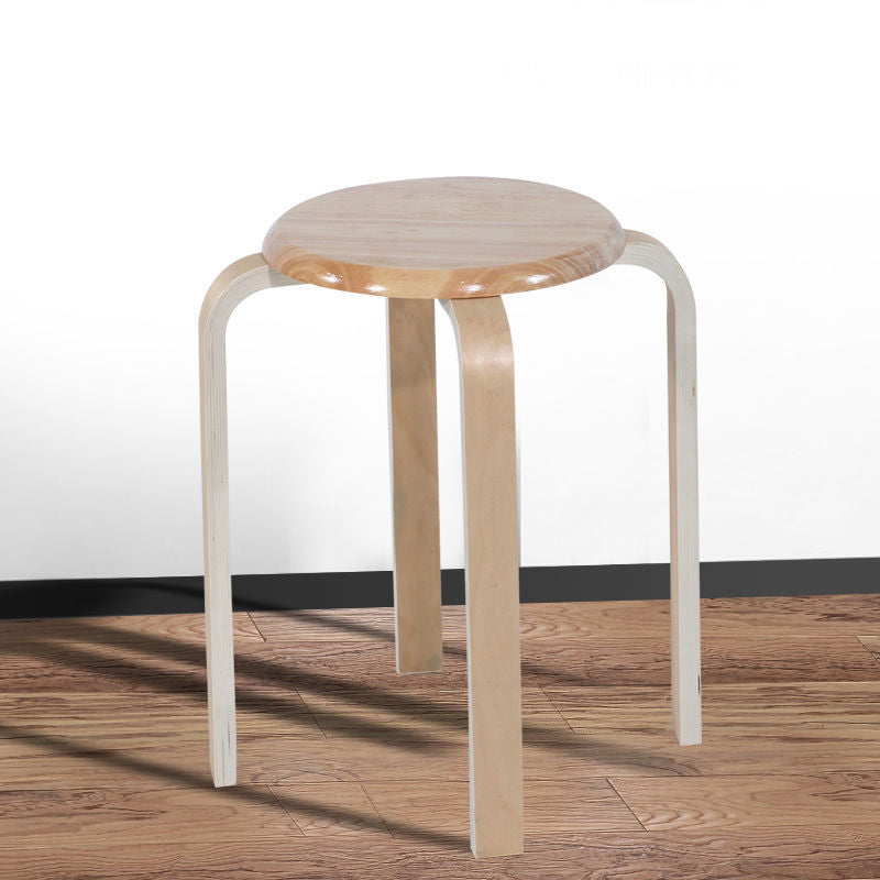 Modern Minimalist Medium-Density Fiberboard Solid Wood Round Curved Chair For Living Room
