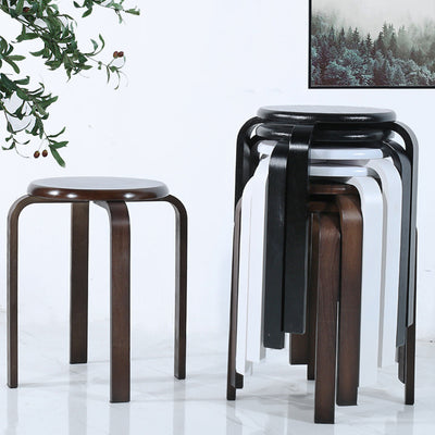 Modern Minimalist Medium-Density Fiberboard Solid Wood Round Curved Chair For Living Room