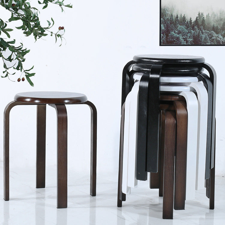 Modern Minimalist Medium-Density Fiberboard Solid Wood Round Curved Chair For Living Room