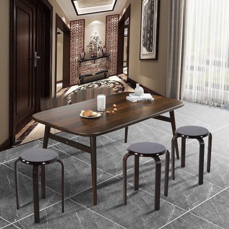 Modern Minimalist Medium-Density Fiberboard Solid Wood Round Curved Chair For Living Room