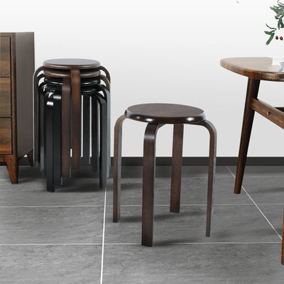 Modern Minimalist Medium-Density Fiberboard Solid Wood Round Curved Chair For Living Room