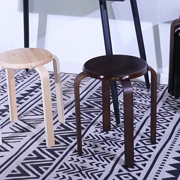 Modern Minimalist Medium-Density Fiberboard Solid Wood Round Curved Chair For Living Room