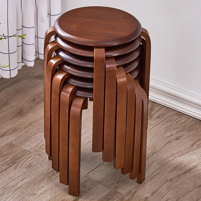 Modern Minimalist Medium-Density Fiberboard Solid Wood Round Curved Chair For Living Room