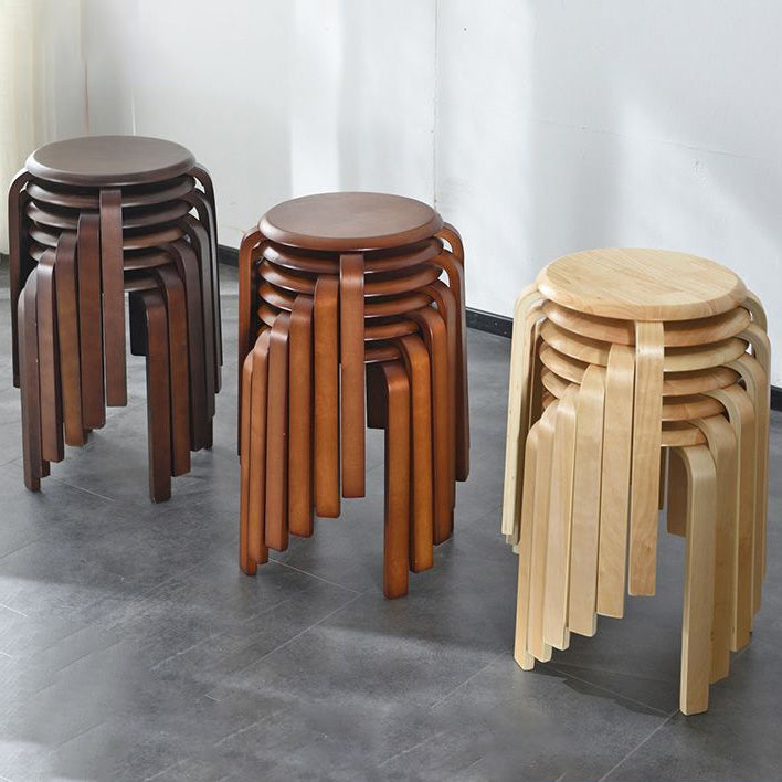 Modern Minimalist Medium-Density Fiberboard Solid Wood Round Curved Chair For Living Room