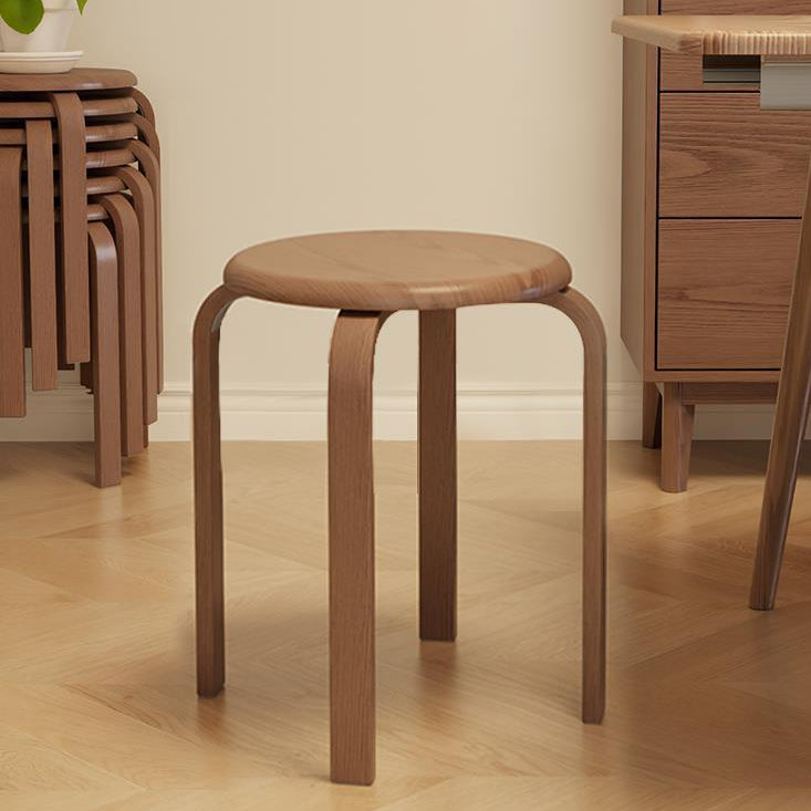 Moderner minimalistischer Massivholz-Rundstuhl für das Wohnzimmer 