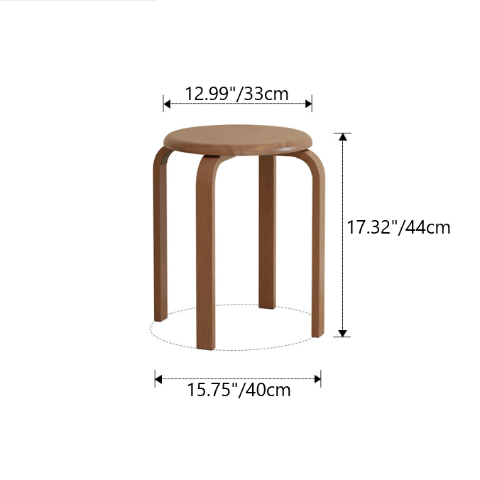 Moderner minimalistischer Massivholz-Rundstuhl für das Wohnzimmer 