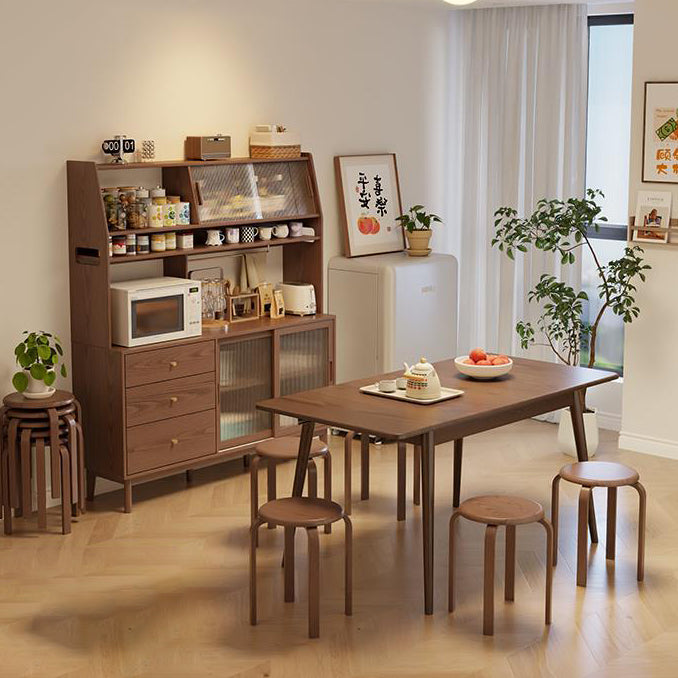 Moderner minimalistischer Massivholz-Rundstuhl für das Wohnzimmer 