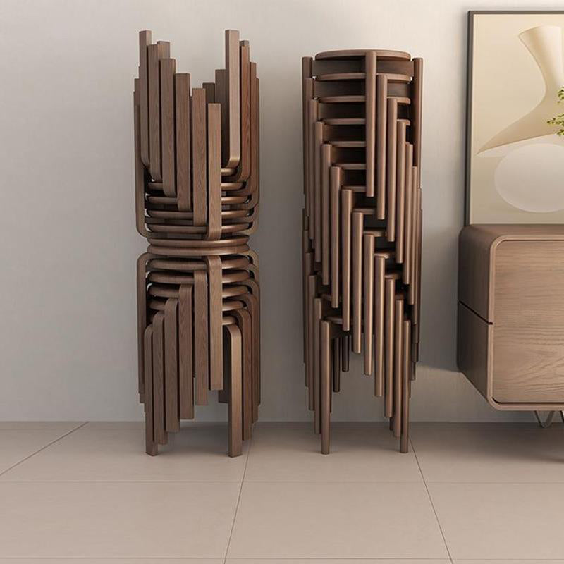 Moderner minimalistischer Massivholz-Rundstuhl für das Wohnzimmer 