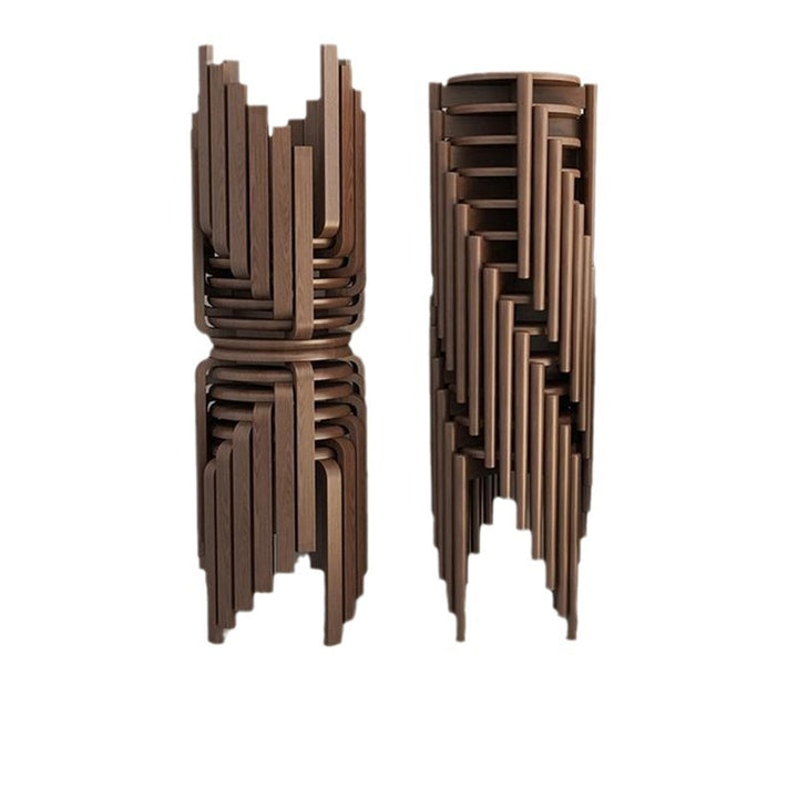 Moderner minimalistischer Massivholz-Rundstuhl für das Wohnzimmer 